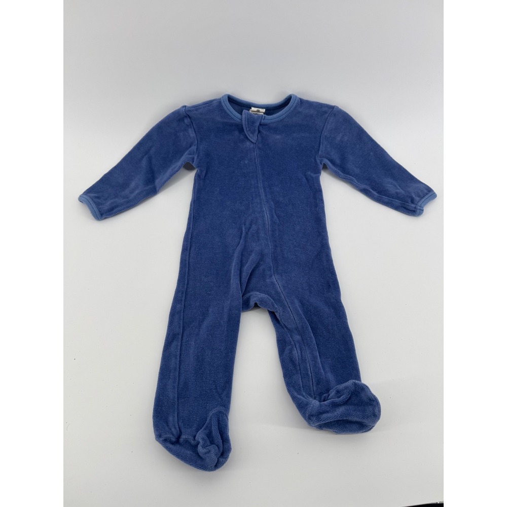Kate Quinn Organic Cotton Footed Sleeper 3-6M Blue Long Sleeve Pajamas